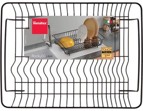 Čierny odkvapávač z antikoro ocele Metaltex Rectangular Lava