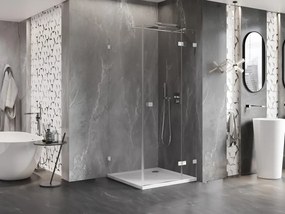 Mexen Lunar T, výklopný sprchový kút pravý 120 x 120 cm, 8mm číre sklo, chrómový profil, 834T-120-120-01-00-P