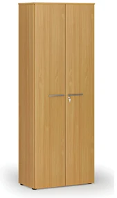 Kancelárska skriňa s dverami PRIMO WOOD, 800 x 420 x 2128 mm, buk