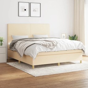 Posteľný rám boxspring s matracom krémový 160x200 cm látka 3142190