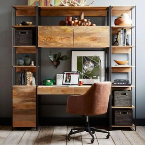 furniture-nabytek.cz - Drevený stôl s kovovým podstavcom z masívneho mangového dreva 130x213x55