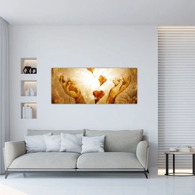 Obraz - Maľba rúk plných lásky (120x50 cm)