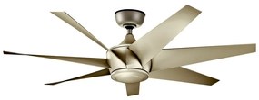 Kichler KLF-LEHR2-54-AS-Stropný ventilátor LEHR pr. 137 cm IP44+diaľkové ovládanie