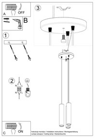 Sollux SL.1012 - Luster na lanku LINO 3xGU10/40W/230V