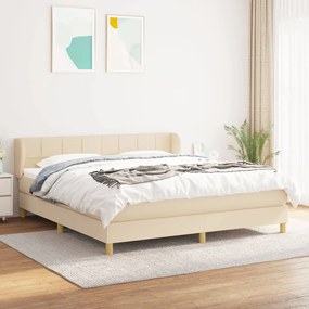 Posteľný rám boxspring s matracom krémový 160x200 cm látka 3126818