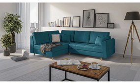 Tyrkysovomodrá rohová pohovka (ľavý roh) Ariella - Ropez