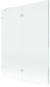 Mexen Lunar, 2-krídlová vaňová zástena ľavá 130 x 150 cm, číre sklo, biela, 897-130-100-20-00-L