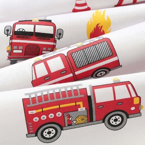 Goldea detská bavlnená obliečka na vankúš - hasičské autá 40 x 60 cm