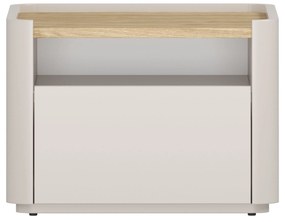 Nočný stolík Elivo 50 cm so zásuvkou - kašmír / olejovaný dub
