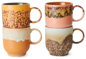 HK living Kameninový hrnček café mug 70's Cape 4 x 250 ml