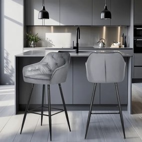Barová stolička ANDY – sivý velúr