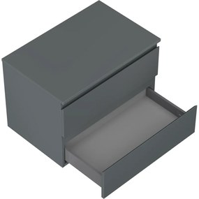 Mexen Orio, kúpeľňová skrinka 70 cm s hornou časťou, 2 zásuvky, grafitová matná, 91A10-07047-2-BFFC66