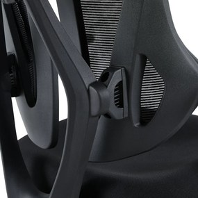 Kancelárska ergonomická stolička MORA — sieť / látka, čierna