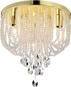 Toolight Toolight, krištáľové stropné svietidlo 3xE14, APP1625-3C, zlatá, OSW-04128