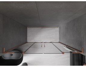 Mexen Velar L Duo, posuvné sprchové dvere do otvoru 170 cm, 8mm šedé sklo, ružové zlato, 871-170-003-42-60