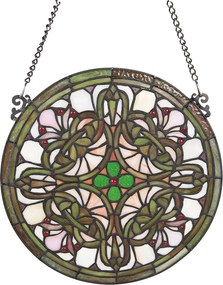 Sklenený okrúhly závesný Tiffany panel - Ø 30*1 cm