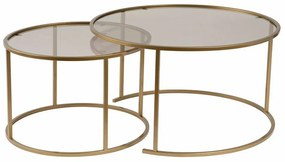 Súprava konferenčných stolíkov Aurum Gold and Bronze 80 cm, 2 ks