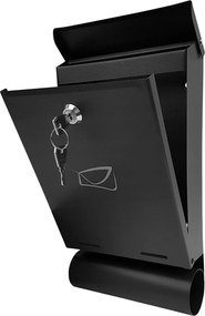 LEAN Poštová schránka, pozinkovaná oceľ 32,5x22,5x9,5cm - čierna