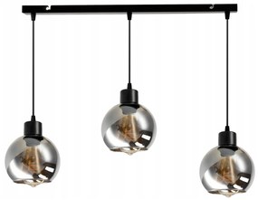 BERGE Sklenená LED stropná lampa 3xE27 - dymová guľa