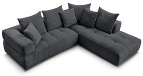 Tmavosivá ženilková rohová pohovka (pravý roh/do L) Whesley – Bobochic Paris