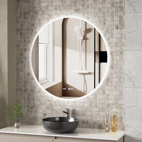 Erga Deam, okrúhle LED zrkadlo 100cm, 3 farby svetla, predné osvetlenie, vyhrievacia podložka proti zapareniu, ERG-V01-Deam-1010-CL
