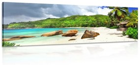 Obraz tropické Seychely - 135x45