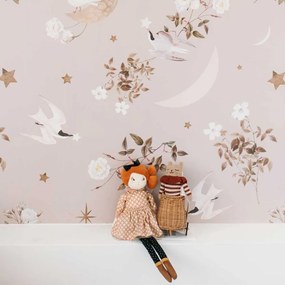 Tapeta vtáky na nočnej oblohe 280x100 cm