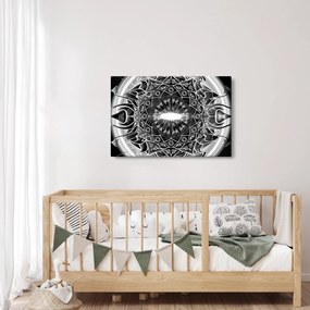 Obraz čiernobielych ornamentov (90x60 cm)