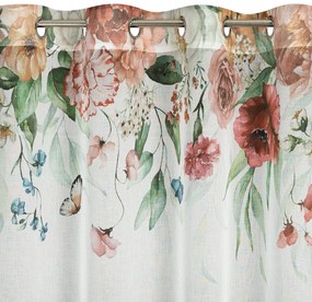 ZÁVES NA KRÚŽKOCH RISA 140X250 CM KVETY