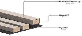 Mexen Lam-B, akustické stenové lamely 275 × 30 cm, HDF doska 4 mm, technická dyha, dub pieskový, S100-275307-3015-001