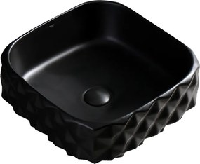 BPS-koupelny Keramické umývadlo na dosku HYD-PL-MTB-400 40x40 cm, čierne matné