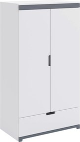 XXXLutz DETSKÁ ŠATNÍKOVÁ SKRIŇA, sivá, biela, 100/182/57 cm MID.YOU - Detské izby - 002142000302