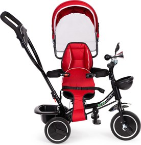ECOTOYS trojkolka pre deti 1–4 roky, otočné sedadlo 360°, skladacia strieška, s rukoväťou