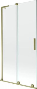 Mexen Velar L, 2-krídlová posuvná vaňová zástena 100 x 150 cm, 8mm číre sklo, zlatý lesklý profil, 896-100-003-01-50
