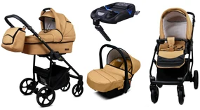 Detský kočík 4v1 BabyLux AIR ALU Sand Pearl+isofix základňa