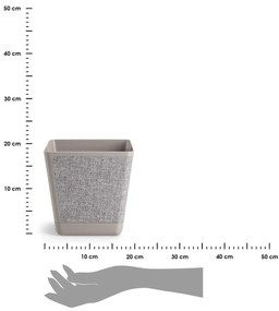 PLASTOVÝ KVETINÁČ PILEA TX 18X18 CM BÉŽOVÁ