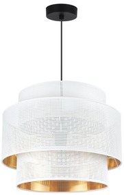 Závesné svietidlo Asti, 1x biele PVC tienidlo, (fi 35cm), g, b