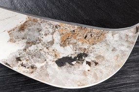 Konferenčný stolík MOVEMENT 95-160 cm, keramický, čierny so vzhľadom prírodného kameňa