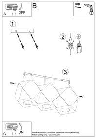 Sollux SL.1010 - Stropné svietidlo WOODY 3xGU10/40W/230V