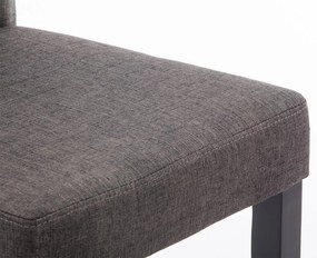 Jedálenská stolička Inn (SET 4 ks) - látka, nohy čierne - Tmavo sivá