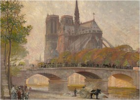 Obraz - Robert William Vonnoh, Notre Dame de Paris, reprodukcia (70x50 cm)