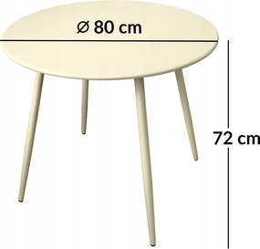 Dekorstudio Kávový stolík DOMO krémový- 80 cm