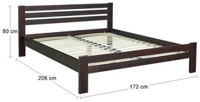 Drevená manželská posteľ s roštom Antalya WB-160 - orech