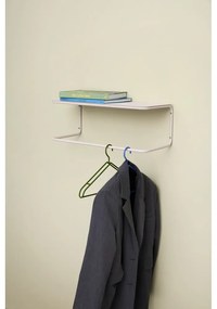 Biely kovový nástenný vešiak s poličkou Welcome – Hübsch