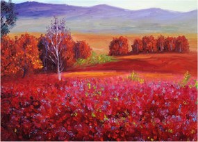 Obraz červenej krajiny (70x50 cm)