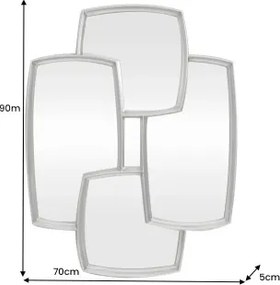 Zrkadlo Quadra 48191 90x70cm Strieborné  - Komfort-nábytok