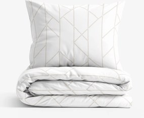 Goldea bavlnené posteľné obliečky - geometrické línie na bielom 140 x 200 a 70 x 90 cm