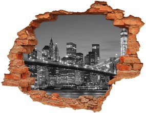 Fotoobraz diera na stenu Manhattan v noci nd-c-96464167