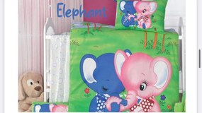 Obliečky bavlnené detské Elephant 130x90cm+45x65cm