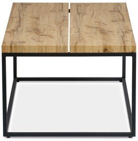Autronic - Konferenčný stolík 110x60x45 cm, doska MDF, 3D dekor divoký dub, kov - čierny mat - AHG-269 OAK AKCE